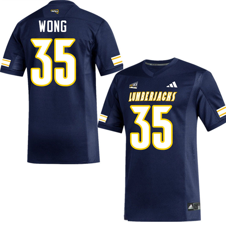 Northern Arizona Lumberjacks #35 Brandon Wong College Football Jerseys,Uniforms Stitched-Navy